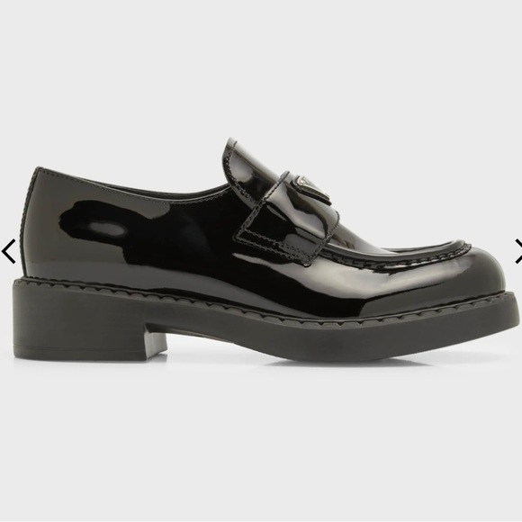 Prada Chocolate Patent Calfskin Loafers. Like new- in box. Black. Size 8.5. - Picture 2 of 14